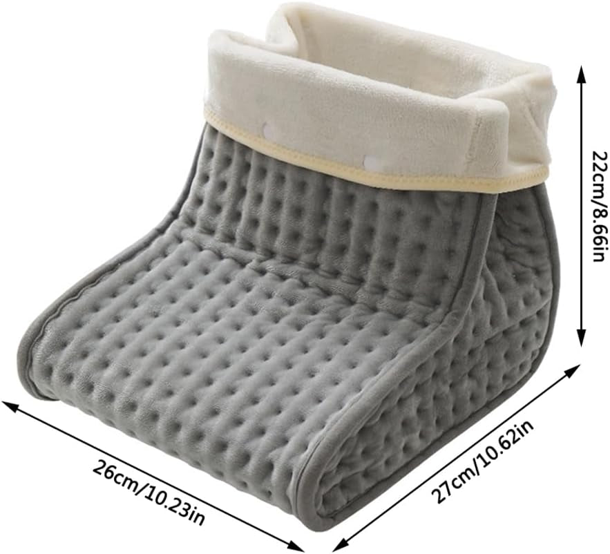 Electric Foot Warmer for Women and Men, Cold Feet Warmers, Cosy Heated Foot Warmer for Cold Feet with 10 Heat Settings and 3 Timer Settings, Heating Pad for Foot, Machine Washable Lining(Grey)