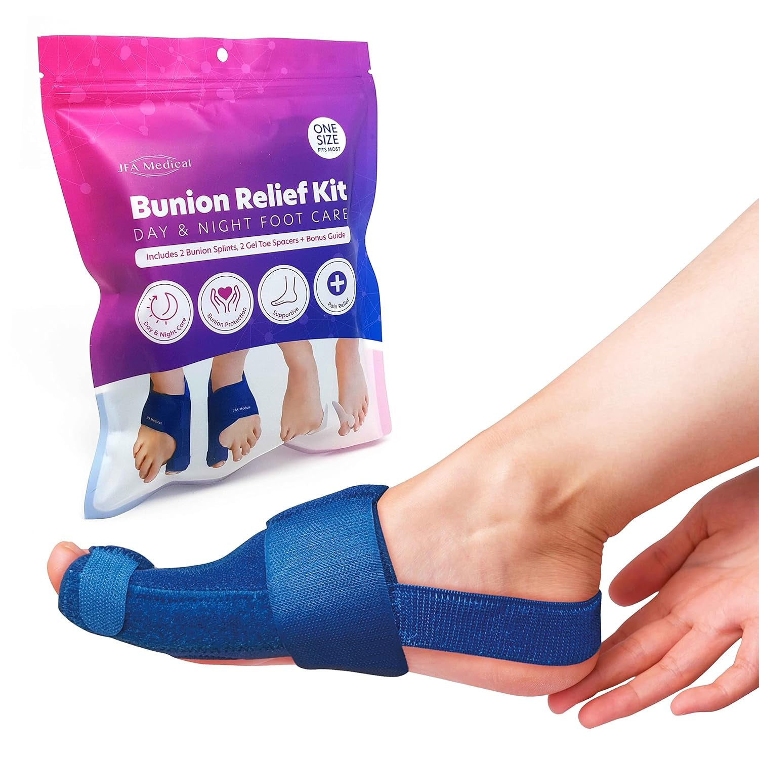 JFA Medical Bunion Corrector, Bunion Splint Toe Separators, Pain Relief & Protec