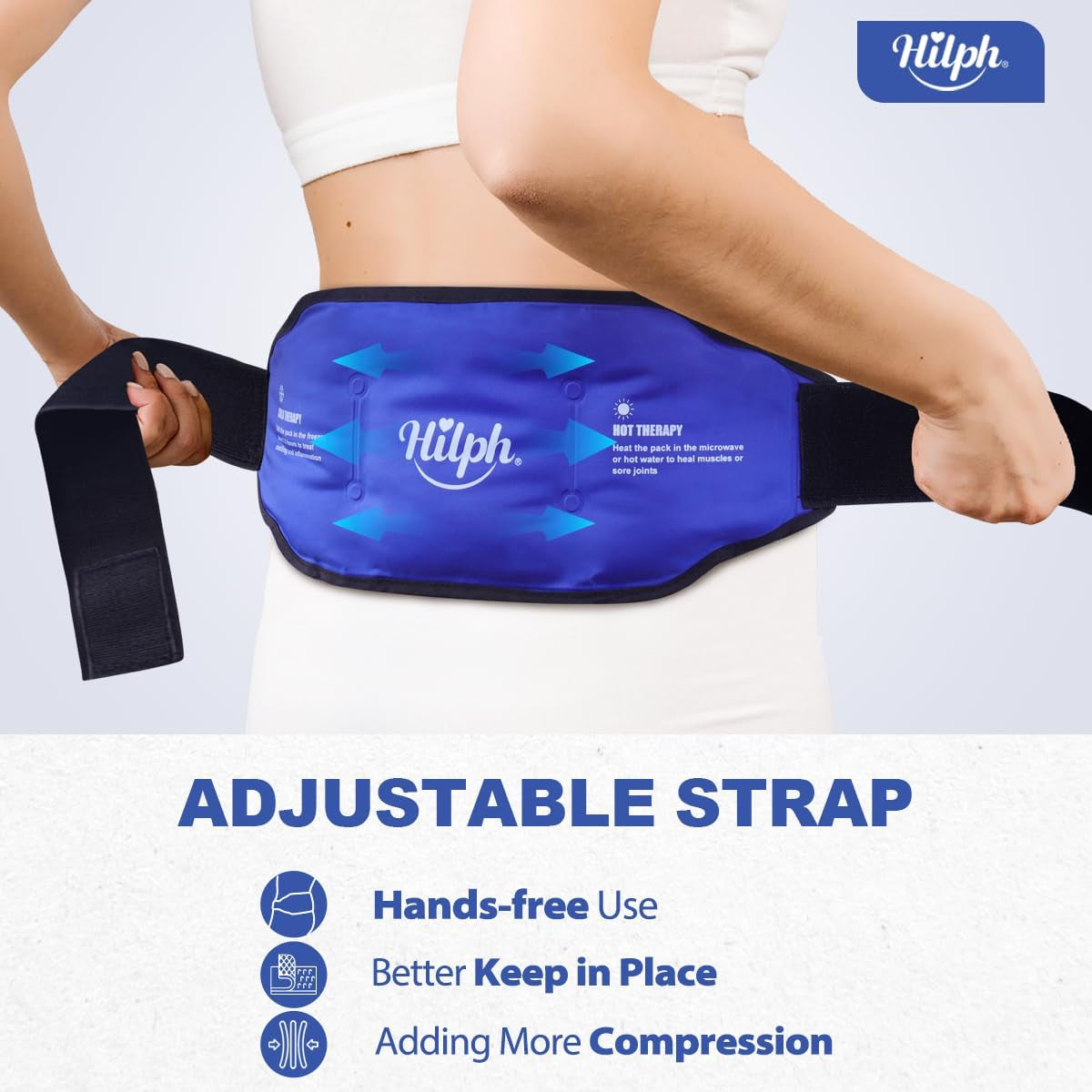Ice Pack for Low Back Pain Relief, Back Gel Ice Pack Belt for Lower Back Pain