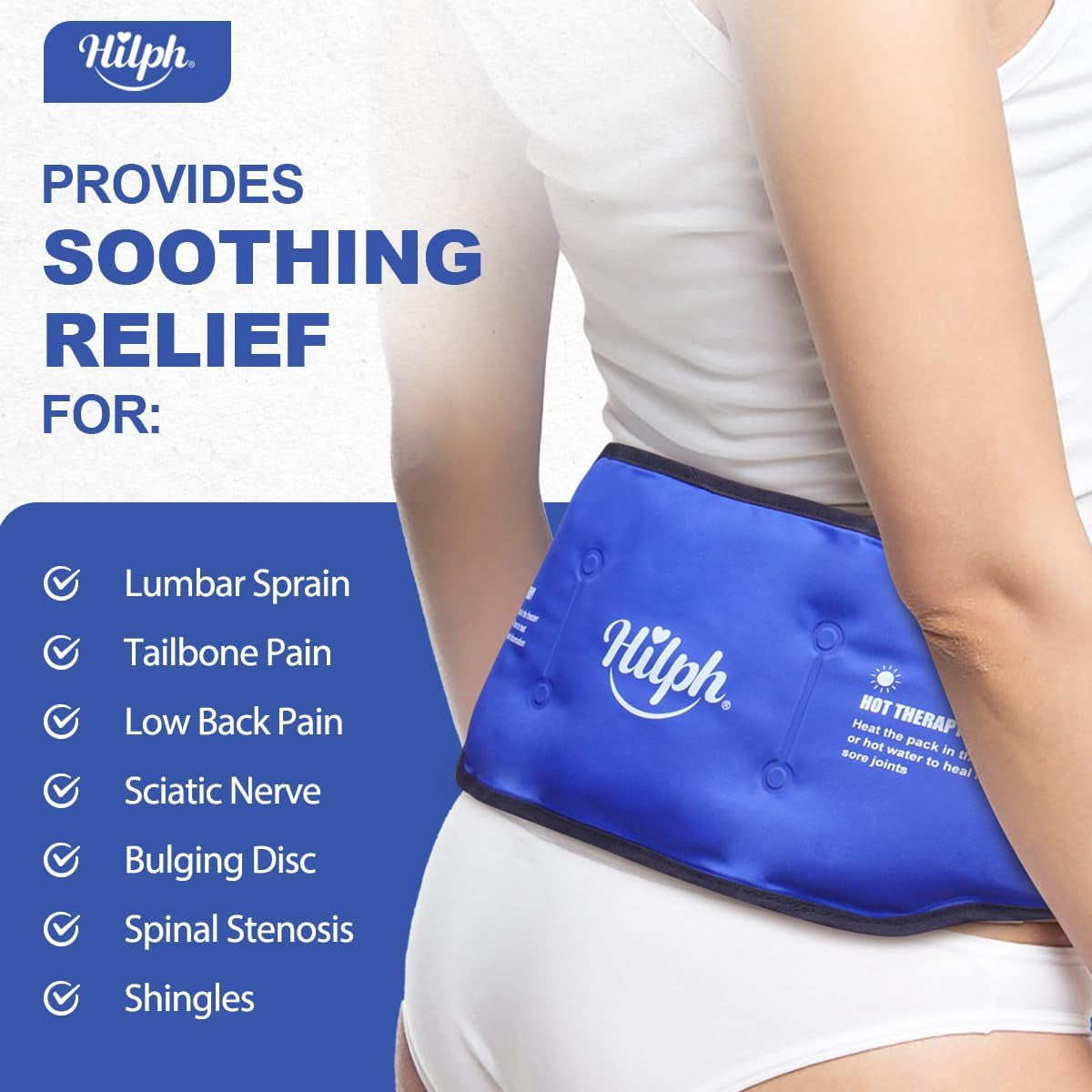 Ice Pack for Low Back Pain Relief, Back Gel Ice Pack Belt for Lower Back Pain