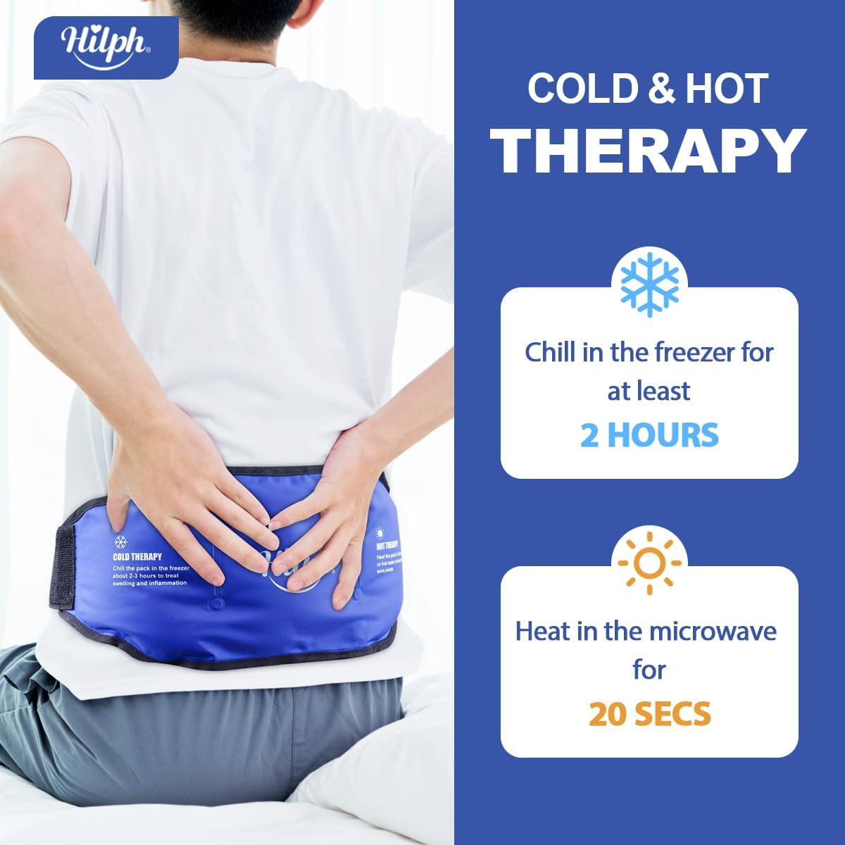 Ice Pack for Low Back Pain Relief, Back Gel Ice Pack Belt for Lower Back Pain